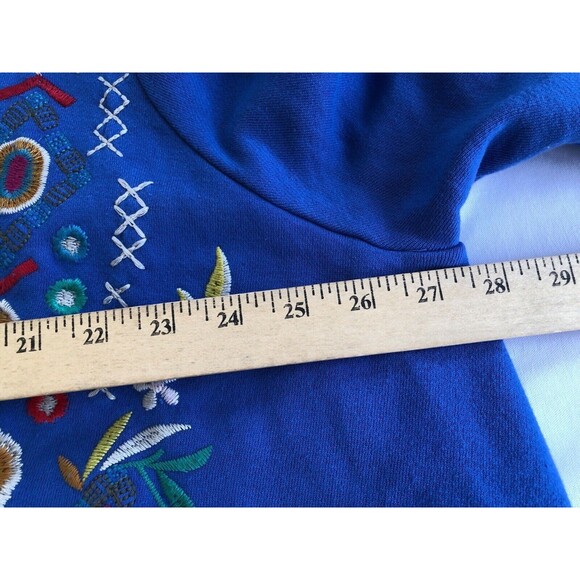 Johnny Was Blue Prisca Embroidered Draped Open Front Cardigan Size XXL - Picture 10 of 12